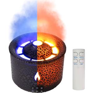 Eosphorus Volcano Diffuser for Essential Oils Aromatherapy, Volcano Humidifier Diffuser Aroma Lamp with Multiple Modes, Remote, Timer, Auto Shut-Off for Bedroom Spa Yoga Girl Gift (Black, 360 ml)