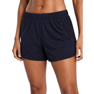 Liberty Imports 1 or 5 Pack Womens Lounge Workout Shorts with Zipper Pockets 5" Inseam Lightweight Athletic Casual Shorts (Blue, S)