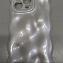 XIZYO for iPhone 13 Pro Case 6.1 Inch Cute Wave Pattern Aesthetic Phone Case 3D Curly Wavy Shape Plating Glitter Bling for Women Girls Soft Bumper Silicone Shockproof Case, Pearl White