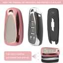 2 x QfungYe For Chevy Key Fob Cover with Keychain (5 Button, Pink)