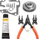1x W11086780 Worm Gear & 1x 9709511 Gasket Kit Compatible With Whirlpo-ol/Kitchen Aid 5QT & 6QT Stand Mixer with Worm Gear Replace WP9706529, EA774065, 1094120 Models (1x Food Grade Grease)