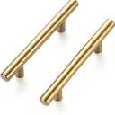 Ravinte 25 Pack 5 Inch Cabinet Pulls Brushed Brass Stainless Steel Kitchen Drawer Pulls Cabinet Handles 5Length, 3 Hole Center