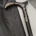 Walking Cane for Men & Women - Heavy Duty 500+ lbs Capacity, Gothic Decorative Ornate Metal Cane with Ergonomic Handle, Black & Silver Design Walking Stick for Senior