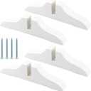 4pcs Folding Room Divider Stand,4pcs Wooden Room Divider-Stand with Screws,Folding Privacy Screen Holder,Room Divider Screen Holder Feet Partition,for Home,Office,Hotel(White)