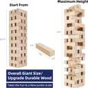 GOTHINK Giant Tumbling Tower Game, Super Large 51pcs Wooden Blocks Stacking Game, Stacking to Over 6 Feet, Jumbo Timber Blocks with Carry Bag, Jumbo Outdoor Indoor Game Toy Gift for Kids and Adults