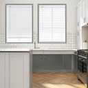 DEZ FURNISHINGS 2" Cordless Flat Slat Venetian Blind, 60.5" W x 48" H, White