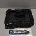 SEYMAC Case for iPad Air 11 Inch M3 2025/M2 2024 (Air 7th/6th Generation), Heavy Duty Shockproof Protective Case with Screen Protector, Rotating Stand and Hand/Shoulder Strap, Black