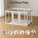 Jalove 30" H Clear Acrylic Plastic Dog Playpen Indoor, 10PCS for Puppy Cat Rabbit Ferret Transparent Pet Pen, Easy Assemble Whelping Crate Kennel Cage Enclosure, Ideal for Small to Medium Dogs, White