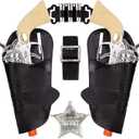 ArtCreativity Cowboy Toy Gun Holster and Belt 9 Piece Set for Kids. 2 Toy Pistols, 1 Sheriff Badge, 2 Gun Holsters, and 3 Play Bullets, 1 Adjustable Belt, Old Western Action Belt for Sheriff