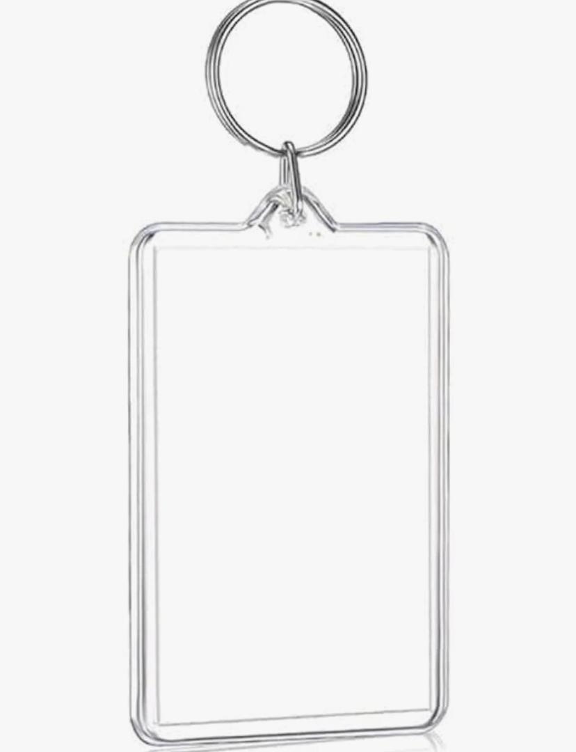 Clear Acrylic Keychain Frame - Double-Sided Photo Insert Keyring, Picture Snap-In Holder, Perfect for 4.2x5.6cm Photos, Ideal DIY Gift for Keepsakes and Souvenirs