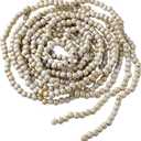 16 Feet Christmas Wood Bead Garland Wooden Bead Garland for Christmas Tree Holiday Decoration (Gold, White)