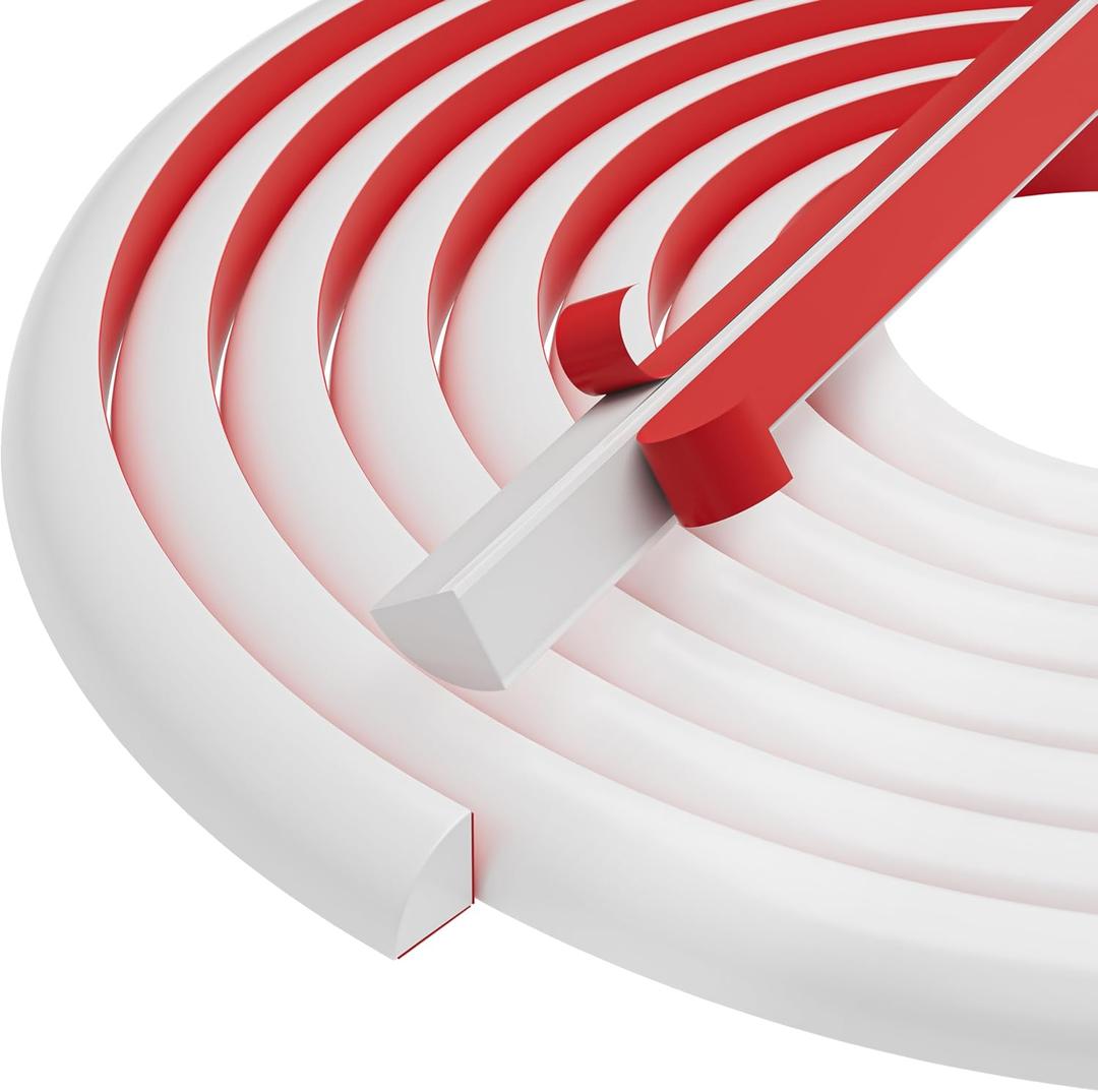 Flexible Quarter Round Molding, Silicone Rubber Peel and Stick Molding Trim Self Adhesive Molding Trim for Floor Bathroom Kitchen (78inch, White)
