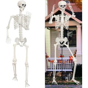 Lodou 1PC 7.9ft/240cm Halloween Giant Skeleton Full Body Realistic Human Bones with Adjustable Joints for Indoor Outdoor Halloween Decor