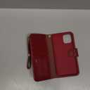 Arae Compatible with Case iPhone 12 Pro Max Wallet Flip Cover with Card Holder and Wrist Strap - Wine red