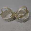 2 PCS Wedding Flower Girl Baskets, Creative Hand-held Lace Rhinestone Flower Baskets for Flower Bride/ Kids Wedding Ceremony Party Accessories (C)