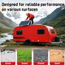 HOXWELL 6.5" X 6.5" RV Stabilizer Jack Pads with Anti-Slip Rubber Mats, Stackable Camper Jack Pads with Handles & Handy Strap, Sink-Resistant Camper Accessories for RV Stabilization, 4 Pack, Red