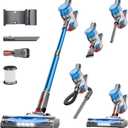 Cordless Vacuum Cleaner, Powerful Stick Vacuum Cleaner for Home with Rechargeable Battery, 6-in-1 Lightweight Handheld Vacuum, 45 Mins Runtime for Hardfloor & Carpets Pet Hair (Blue)