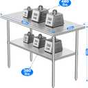 Stainless Steel Table for Prep & Work, 24x48 Inches, Metal Commercial Heavy Duty Table with Adjustable Under Shelf for Restaurant, Home and Hotel