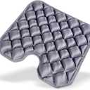 Inflatable Seat Cushion, U-Shaped Coccyx Cushion for Office Chair, Car & Wheelchair, Ergonomic Pressure Relief for Tailbone & Sciatica, Adjustable Firmness, Non-Slip Seat Pad for Long Sitting (Grey)