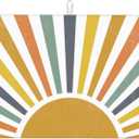 Sunshine Dish Drying Mat 18x24 for Kitchen Counter, Stripes Yellow Sun Decorative Absorbent Coffee Mat Dish Drying Pad Coffee Bar Dish Drainer Rack Mat Drainer Mat