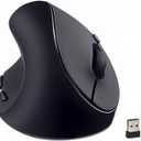 SUNGI Left-Handed Mouse,2.4GHz Ergonomic Vertical DPI 800/1200/1600 Wireless Mouse with USB Receiver for Left Hand, Black