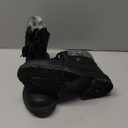 FRACORA Women's PU Leather Combat Boots Warm Fur Lined Black Ankle Booties Side Zipper White Boots Non-slip Winter Boots 39