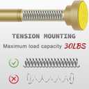 Thestoa Gold Shower Curtain Rod Adjustable 43-78 inch, 1"Diameter Spring Tension Curtain Rod No Drill, Anti-Rust Non-Slip Shower Rod for Bathroom