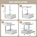 2 Pack Under Sink Organizer With Next-Gen Ball-Bearing Slides,2-Tier Precision Mesh Pull Out Cabinet Drawers Storage for Bathroom&Kitchen,Height Adjustable Shelf,Rust-resistant-Patent Pending