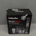 Mueller Multistick 800W 4-in-1 Immersion Blender Handheld, 12 Speed Hand Mixer - Turbo Boost, Heaviest Duty Copper Motor, Titanium Blades Hand Blender, Milk Frother Wand, Whisk, Beaker, Chopper, Grey