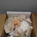 Ling's moment Beige Bridal Bouquet Cascading, Brown Wedding Bouquets for Bride, 13 Inch Bride Bouquets for Wedding Artificial Flowers Bouquets