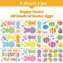 4 x Easter Window Clings, Bunny Rabbit Easter Gel Stickers Decorations Double-Side Window lings for Glass Windows Door Wall Holiday Party Decor