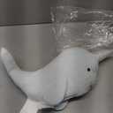 Little Love by NoJo Light Blue Whimsical Narwhal Shaped Decorative Pillow with 3D Silver Metallic Horn