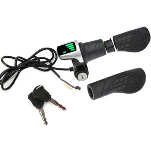 36V Twist Grip Throttle with LCD Display (Power Indicator) & Key Lock - Universal Fit, Easy Install for E-Bikes/Scooters/Motorcycles