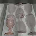 CHICERA 6 Pcs Pink Wine Glasses, Goblet Glasses, Vintage Glassware, Made of Sturdy and Durable Glass Can be Used for Weddings, Everyday Fun Parties and More!