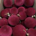 24 Pcs Velvet Christmas Ball Ornaments, 3 Sizes Flocked Plastic Balls Xmas Hanging Decorations Multicolor Christmas Tree Balls for Xmas Tree Home Party Supplies (Burgundy)