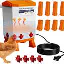 Nexum 2-Gallon Heated Chicken Waterer  All-Season Poultry Drinker with 4 Nipples and Stand, Keeps Clean & Unfrozen, Easy-Fill, Low Maintenance for Chickens, Ducks & Quail (Orange, 7L)