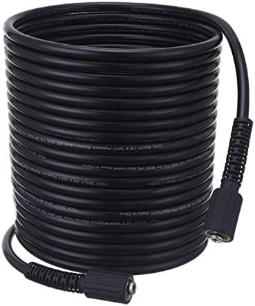 Tool Daily High Pressure Washer Hose 50 FT X 1/4 Inch, 3600 PSI, M22 14mm, Replacement Power Washer Hose for Most Brands