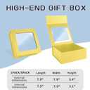 Gold Gift Box with Window, 7.5"x7.5"x3.1" Magnetic Closure Lid Gift Boxes