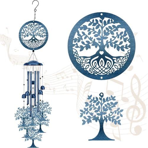 CREATCABIN Memorial Wind Chimes Tree of Life Wind Chimes for Outside Wind Bell Sympathy Gifts for Loss of Loved One Home Garden Patio Outdoor Porch Yard Beach Terrace Hanging Decoration 35in