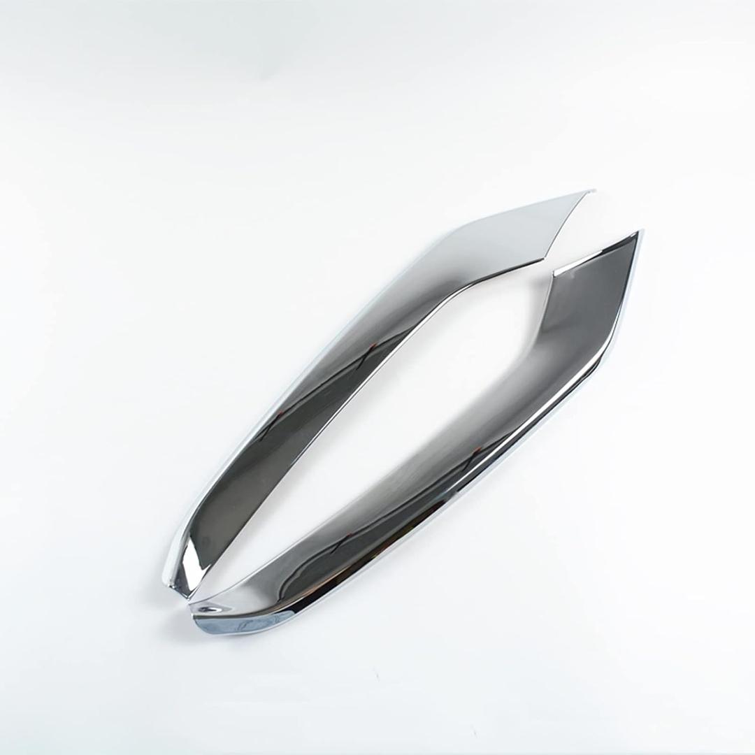 For BMW 5 Series G30 2021. Front Bumper Fog Lamp Frame Decoration Cover Trim Stickers Car Styling Exterior Accessories(Silver)