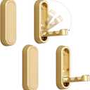 4PCS Folding Coat Hook, Heavy Duty Wall Hooks Made of Zinc Alloy, Foldable Gold Wall Hooks for Hanging Coats, Scarves, Hats, Bathrobes, Keys, Bags (Gold)