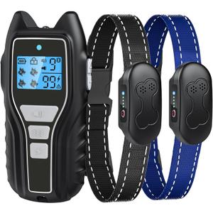 Asrcs Shock Collar for Dogs 2 Dogs (15-120lbs) 2000FT Dog Shock Collar with Remote Control Waterproof Dog Training Collar with Remote 4 Safe Modes Rechargeable Lock Flash Light for All Breeds - BL