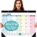 Desk Calendar 2025-2026, AgePlace Large 22" x17" Wall Calendar 2025 Covers July 2025 - December 2026, Monthly Desktop Calendar with Different Watercolor Artwork for Each Month for Home & Office School (SGHD)