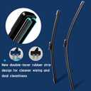 Dual Rubber Blade Windshield Wipers For 2018 2017 2016 2015 2014 CHEVY Silverado 1500 2500 3500 HD/2018-2014 GMC Sierra Wiper Blades 22"+22"(Set of 2) Top Lock type