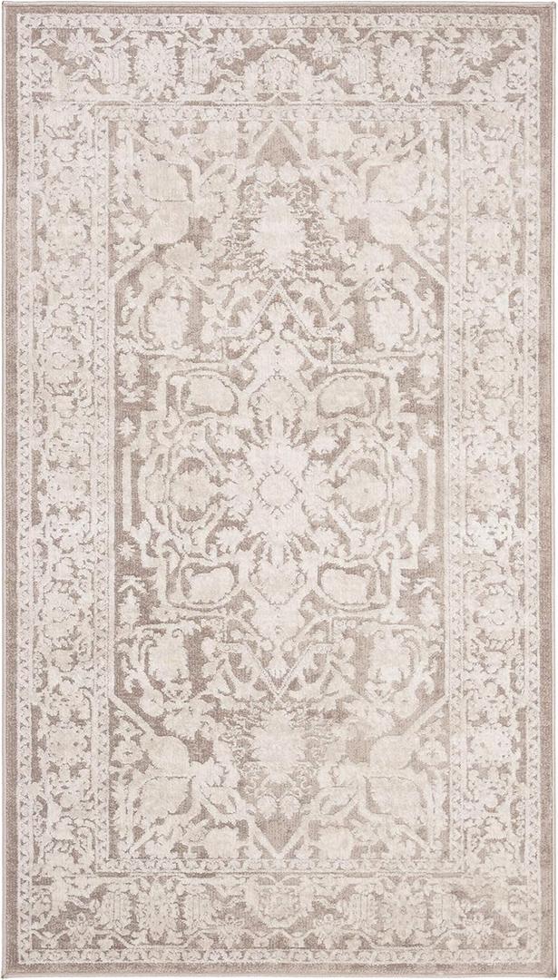 SAFAVIEH Reflection Collection Accent Rug - 2'3" x 3', Beige & Cream, Non-Shedding & Easy Cleaning, Ideal for Entryway, Living Room, Bedroom (RFT665A)