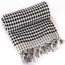 Organic Turkish Cotton Hand Towels for Bathroom | Oversized - 17 x 35 Inches | Large Soft Plush Fluffy Highly Absorbent Towels for Kitchen, Hand and Face (Black, Hand Towel)