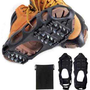 Ice Snow Traction Cleats Crampons Anti-Slip Snow Shoes Cleats Walking on Snow Ice Winter Walking Boots Cleats for Men Women (X-Large (10.5-13men/11.5-14women), 24 Steel Crampons)