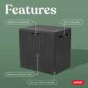Keter City 30 Gallon Resin Outdoor Storage Box and Patio Furniture Side Table for Pool and Garden Accessories, Dark Grey
