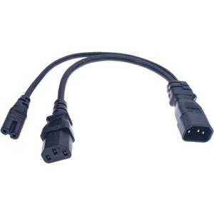 C14 to C13+C7 Y Splitter Power Plug Cord,Single IEC 320 C14 Male to C13+C7 Female Splitter Adapter Cable Cord,30cm