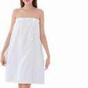 VOPHIA Towel wrap for WomenMen Body Towel Wraps Spa Gym Pool Travel Bath Towels with Adjustable Closure (1 Pack White)